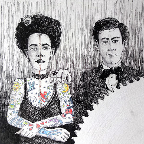 (2018) Tusche und Buntstift auf Papier, 
20 x 20 cm